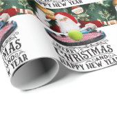 サンタクロースの包みをテーマにしたテニスクリスマス ラッピングペーパー (ロールコーナー)