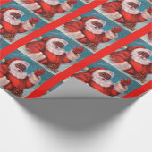 サンタクロースの包装紙のAfraiaの黒いアメリカ人 ラッピングペーパー (角)