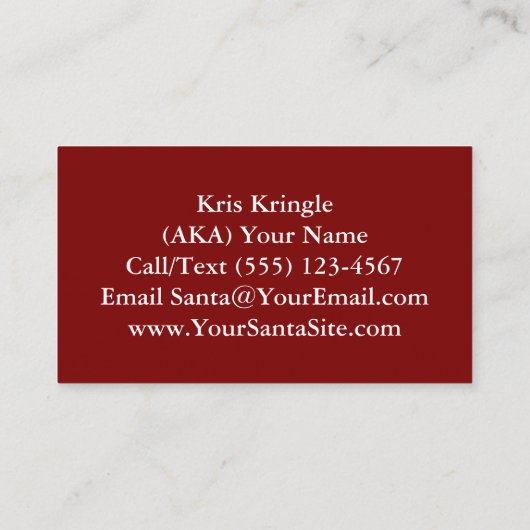 サンタクロースの名刺イエスが理由 名刺 (裏面)