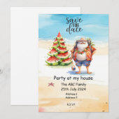 サンタクロースの夏のクリスマス 7月のクリスマス 招待状 (正面/裏面)