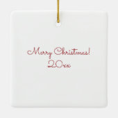 サンタクロースの夜と木とギフトカスタマイズ セラミックオーナメント (裏面)