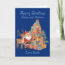 サンタクロースの夢のあるクリスマスカード(名入れ可能) カード
