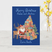 サンタクロースの夢のあるクリスマスカード（名入れ可能） カード (黄色い花)
