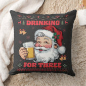 サンタクロースの夫婦のクリスマスの飲み会 クッション (ブランケット)