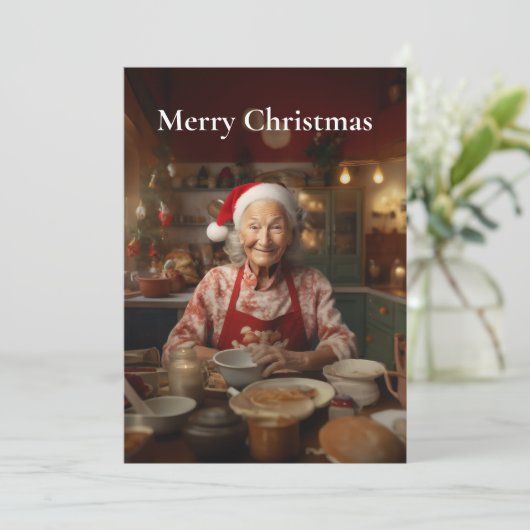 サンタクロースの奥さんがケーキを焼いている シーズンカード (スタンド正面)
