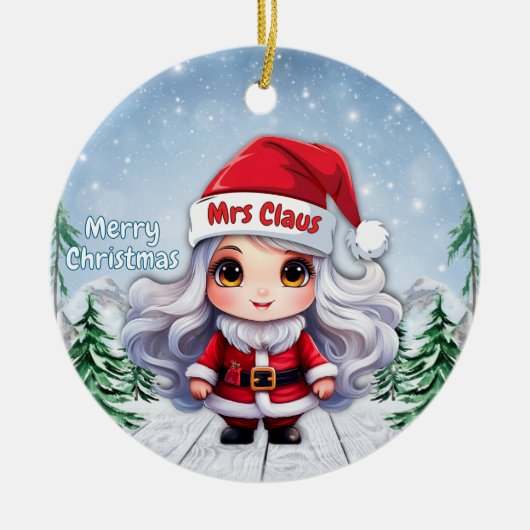 サンタクロースの奥さん🤶🎄 セラミックオーナメント (正面)