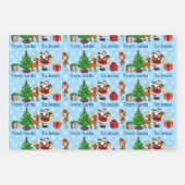 サンタクロースの子どもの名前が個人用に設定 ラッピングペーパーシート (正面)