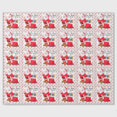 サンタクロースの子どもの名前クリスマスをパーソナライズ ラッピングペーパー (フラット)