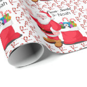 サンタクロースの子どもの名前クリスマスをパーソナライズ ラッピングペーパー (ロールコーナー)