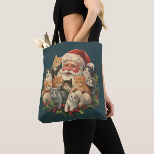 サンタクロースの子猫 クリスマス レトロ 90年代 おじい猫 トートバッグ