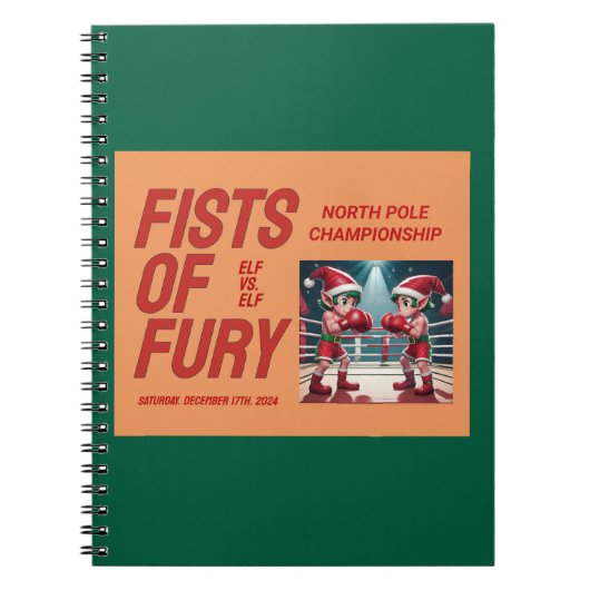 サンタクロースの小妖精や小人のうち2人がボクシング選手権で優勝 ノートブック (正面)