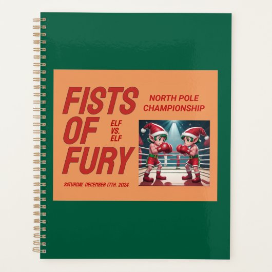 サンタクロースの小妖精や小人のうち2人がボクシング選手権で優勝 プランナー手帳 (正面)