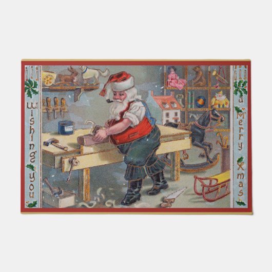 サンタクロースの工房、メリークリスマス。 ドアマット (正面)