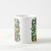 サンタクロースの帽子とクリスマスツリーの猫 コーヒーマグカップ (中央)