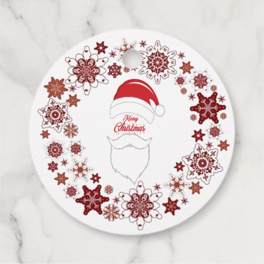 サンタクロースの帽子と顎鬚はクリスマスに輝く フェイバータグ (裏面)
