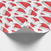 サンタクロースの帽子のパターン。クリスマスと新年 ラッピングペーパー (角)