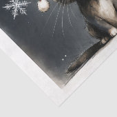サンタクロースの帽子をかぶったかわいいクリスマス子猫 薄葉紙 (詳細)