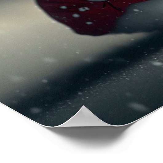 サンタクロースの帽子をかぶったかわいい小さなバニー ポスター (角)