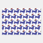 サンタクロースの帽子をかぶったダシュント ラッピングペーパーシート (正面3)