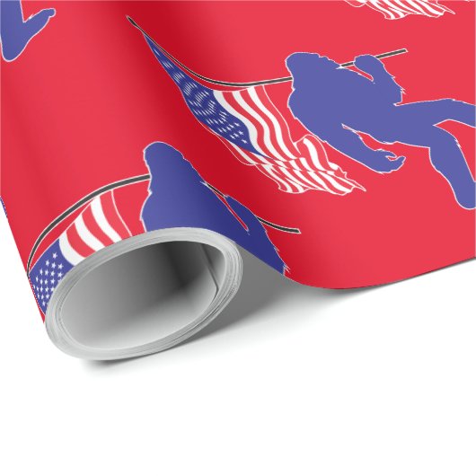 サンタクロースの帽子をかぶったビッグフット ラッピングペーパー (ロールコーナー)