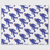 サンタクロースの帽子をかぶったビッグフット ラッピングペーパー (フラット)