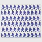 サンタクロースの帽子をかぶったビッグフット ラッピングペーパー (フラット)