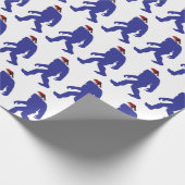 サンタクロースの帽子をかぶったビッグフット ラッピングペーパー (角)