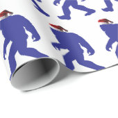 サンタクロースの帽子をかぶったビッグフット ラッピングペーパー (ロールコーナー)