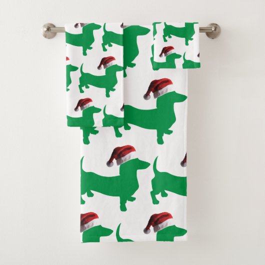 サンタクロースの帽子を被ったかわいい男 バスタオルセット (インサイチュ)