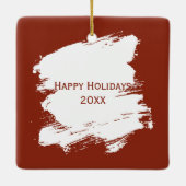 サンタクロースの帽子を被ったアフガンハウンド セラミックオーナメント (裏面)