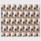 サンタクロースの帽子を被ったドイツの羊飼い ラッピングペーパー (フラット)