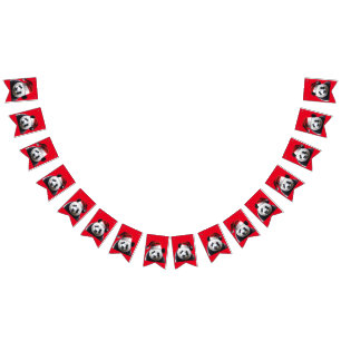 サンタクロースの帽子を被ったパンダのクマ バンティングフラッグ