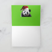 サンタクロースの帽子を身に着けているかわいいパンダくま シーズンカード (内部)