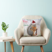 サンタクロースの帽子を身に着けているクリスマスのリス クッション (椅子)