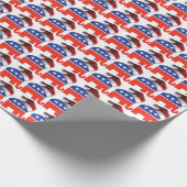 サンタクロースの帽子を身に着けている共和党象 ラッピングペーパー (角)