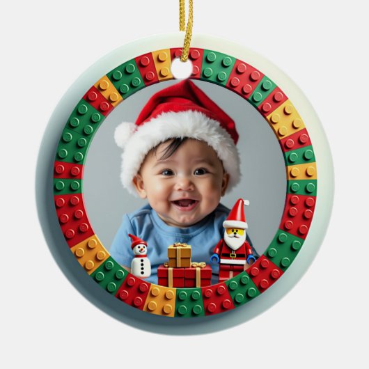 サンタクロースの恋人 両面 1st Christmas セラミックオーナメント (正面)
