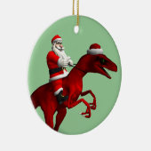 サンタクロースの恐竜 セラミックオーナメント (右)