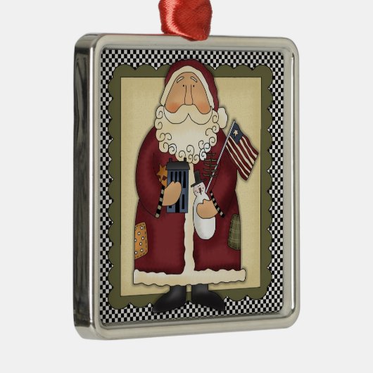 サンタクロースの愛国心が強い国のクリスマスの記念品 メタルオーナメント (右)