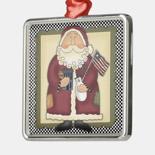 サンタクロースの愛国心が強い国のクリスマスの記念品 メタルオーナメント (左)
