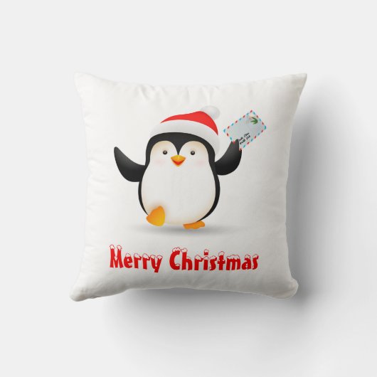 サンタクロースの手紙を見せたかわいいクリスマスペンギン|過去記事 クッション (裏面)