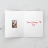 サンタクロースの挨拶折り紙のグリーティングカード カード (内部)