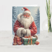 サンタクロースの挨拶　折りたたみ式グリーティングカード カード (正面)