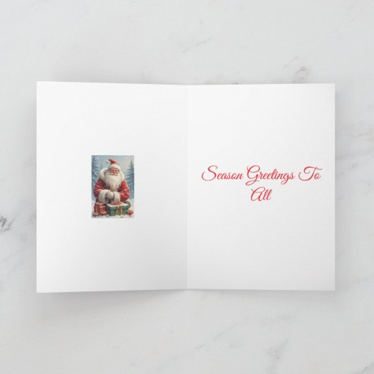 サンタクロースの挨拶　折りたたみ式グリーティングカード カード (内部)