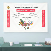 サンタクロースの採用を希望するカスタムクリスマス 横断幕 (トレードショー)