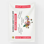 サンタクロースの採用を希望するカスタムクリスマス 横断幕 (縦)