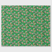 サンタクロースの旧式なクリスマスの包装紙 ラッピングペーパー (フラット)