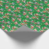 サンタクロースの旧式なクリスマスの包装紙 ラッピングペーパー (角)
