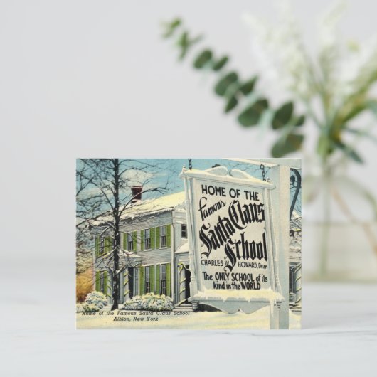 サンタクロースの有名な学校の家 シーズンポストカード (スタンド正面)