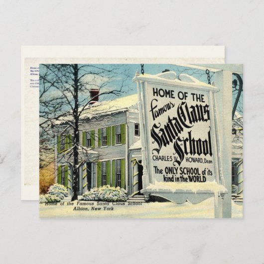 サンタクロースの有名な学校の家 シーズンポストカード (正面/裏面)