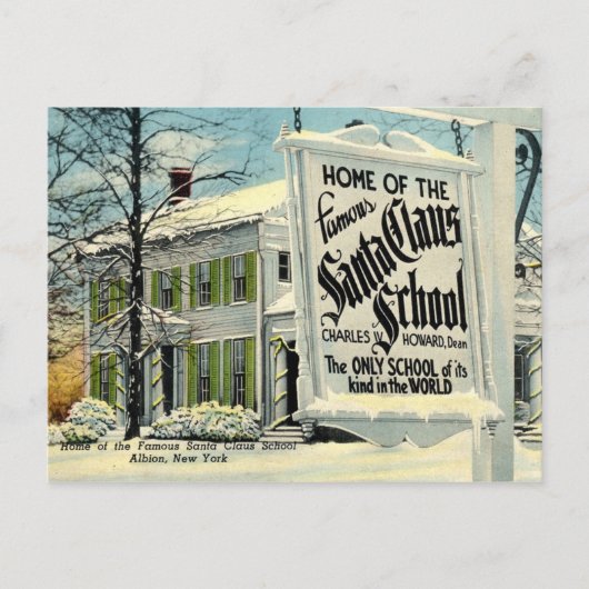サンタクロースの有名な学校の家 シーズンポストカード (正面)